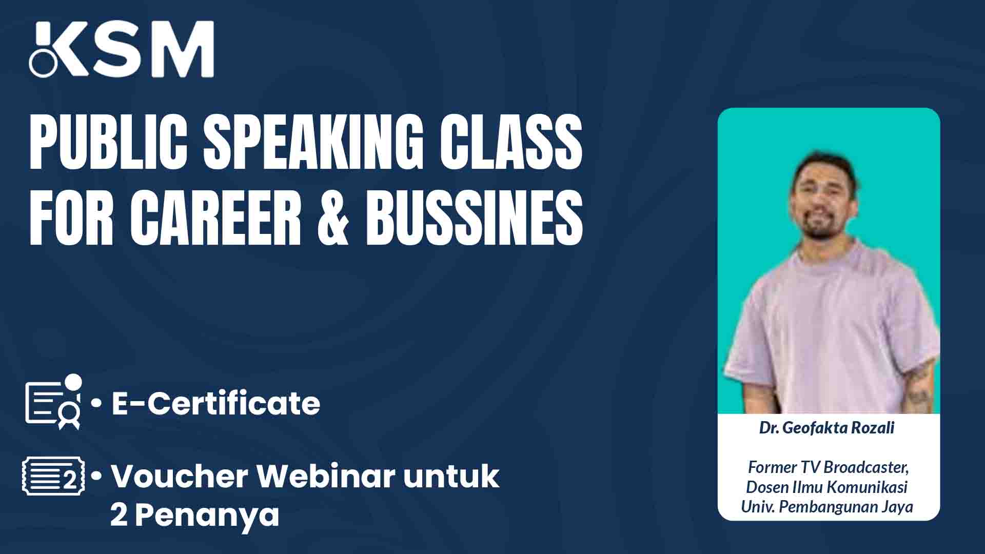 PUBLIC SPEAKING CLASS (For Career & Bussines)